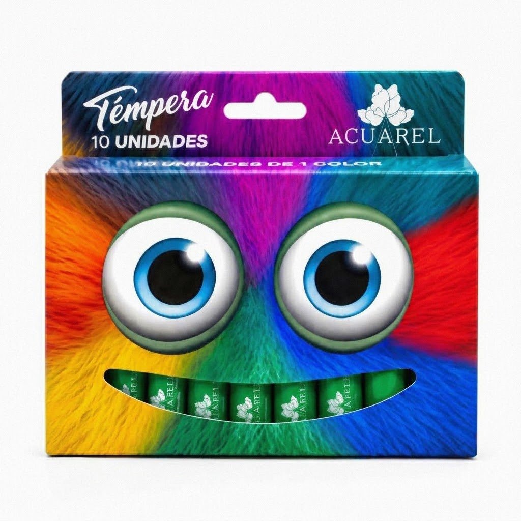 Tempera 9 grs x 10 verde claro