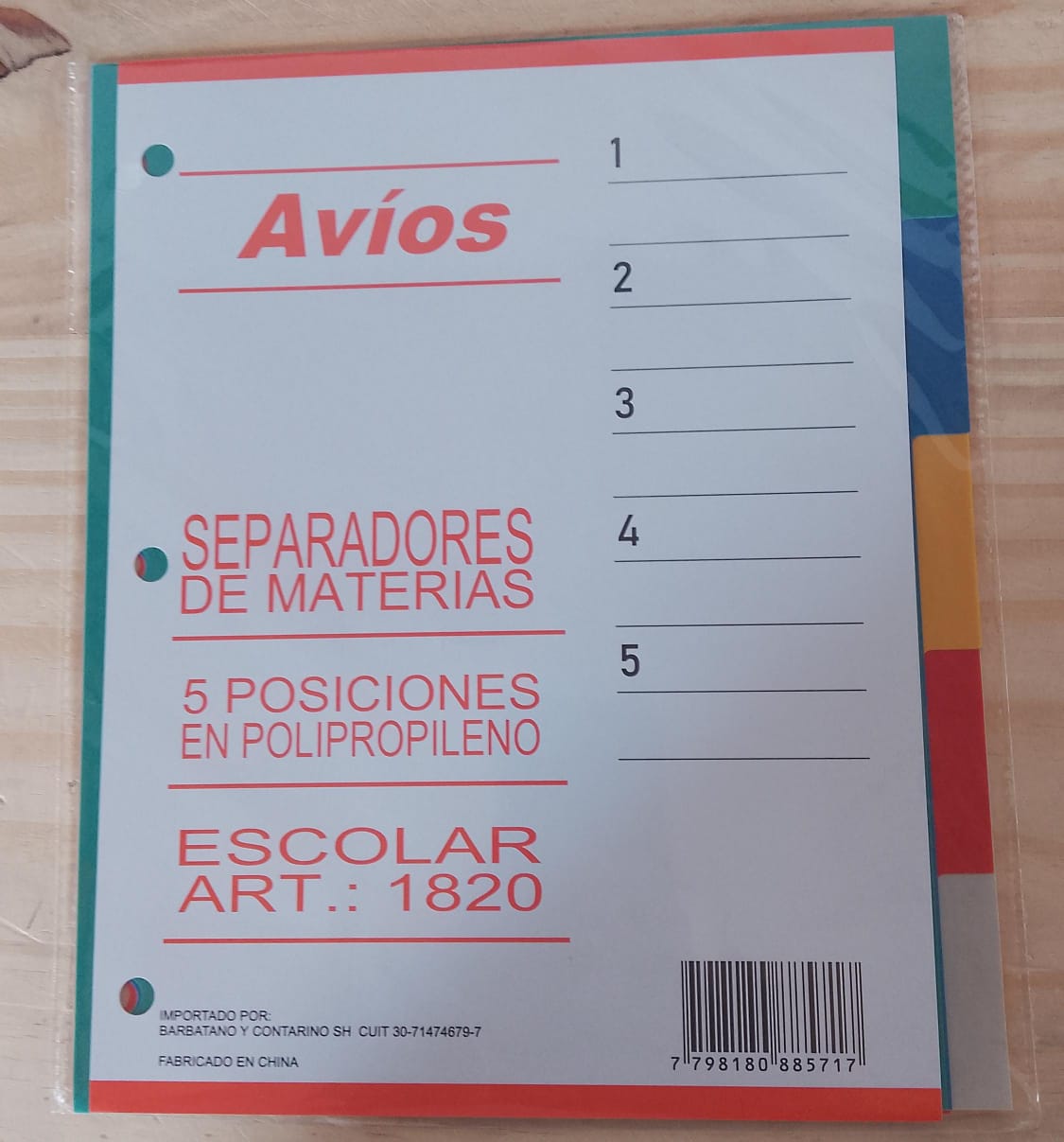Separado N°3 Escolar Avios