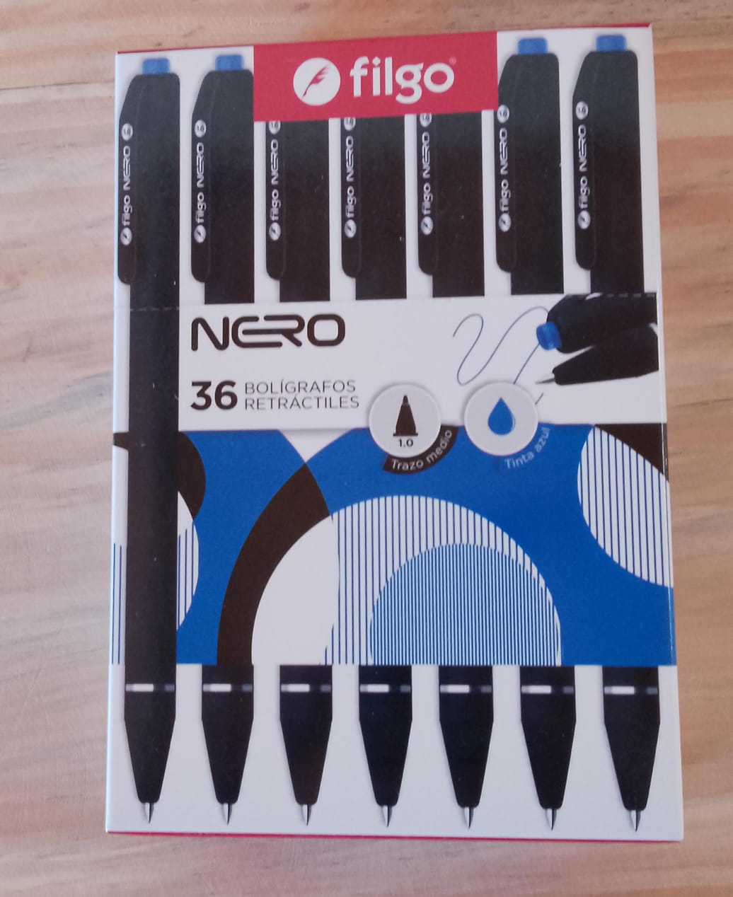Boligrafo Filgo Retractiles  Nero 36 Unid. - Azul