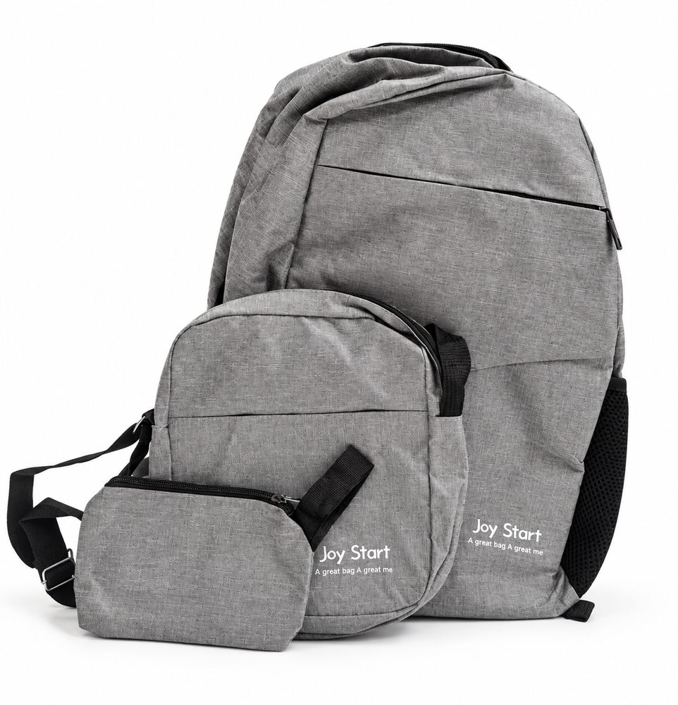 Mochila 3 piezas JEY START Gris
