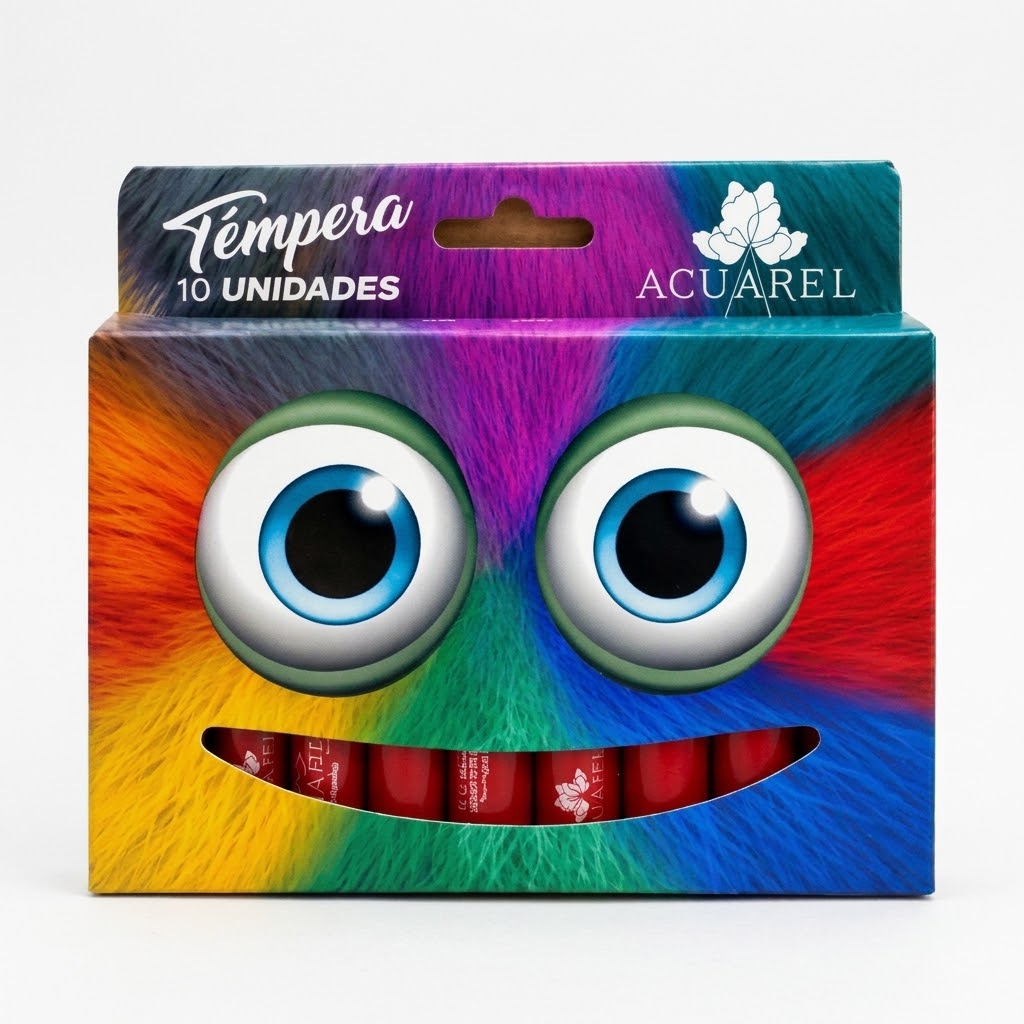 Tempera 9 grs x 10 rojo