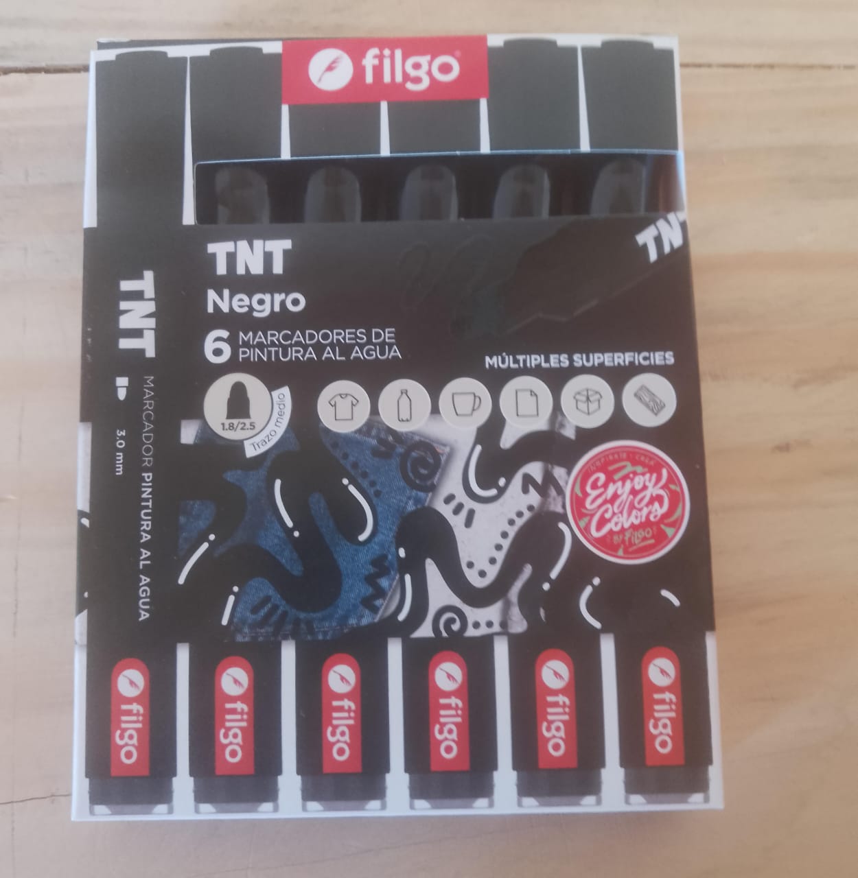 Marcador TNT x6 Unid al Agua - Negro