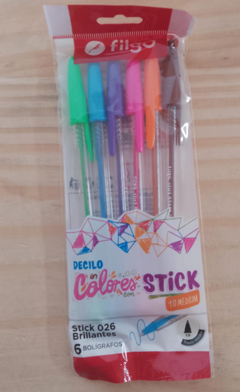 Boligrafo Filgo Stick x6 Unid.