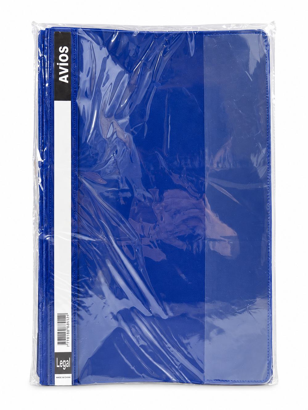 carpeta legal tapa transparente x12 azul