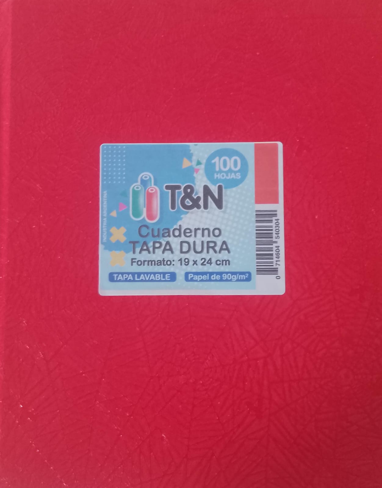 Cuaderno T&N Tapa Dura 100 Hojas - Rojo