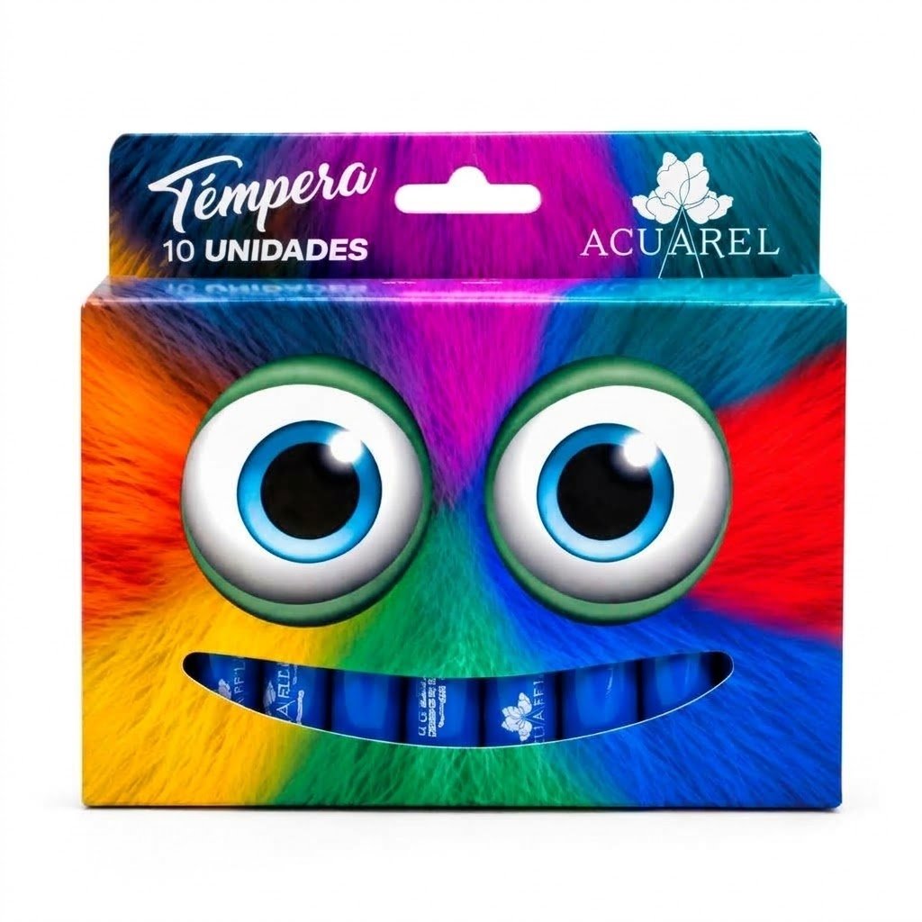 Tempera 9 grs x 10 azul