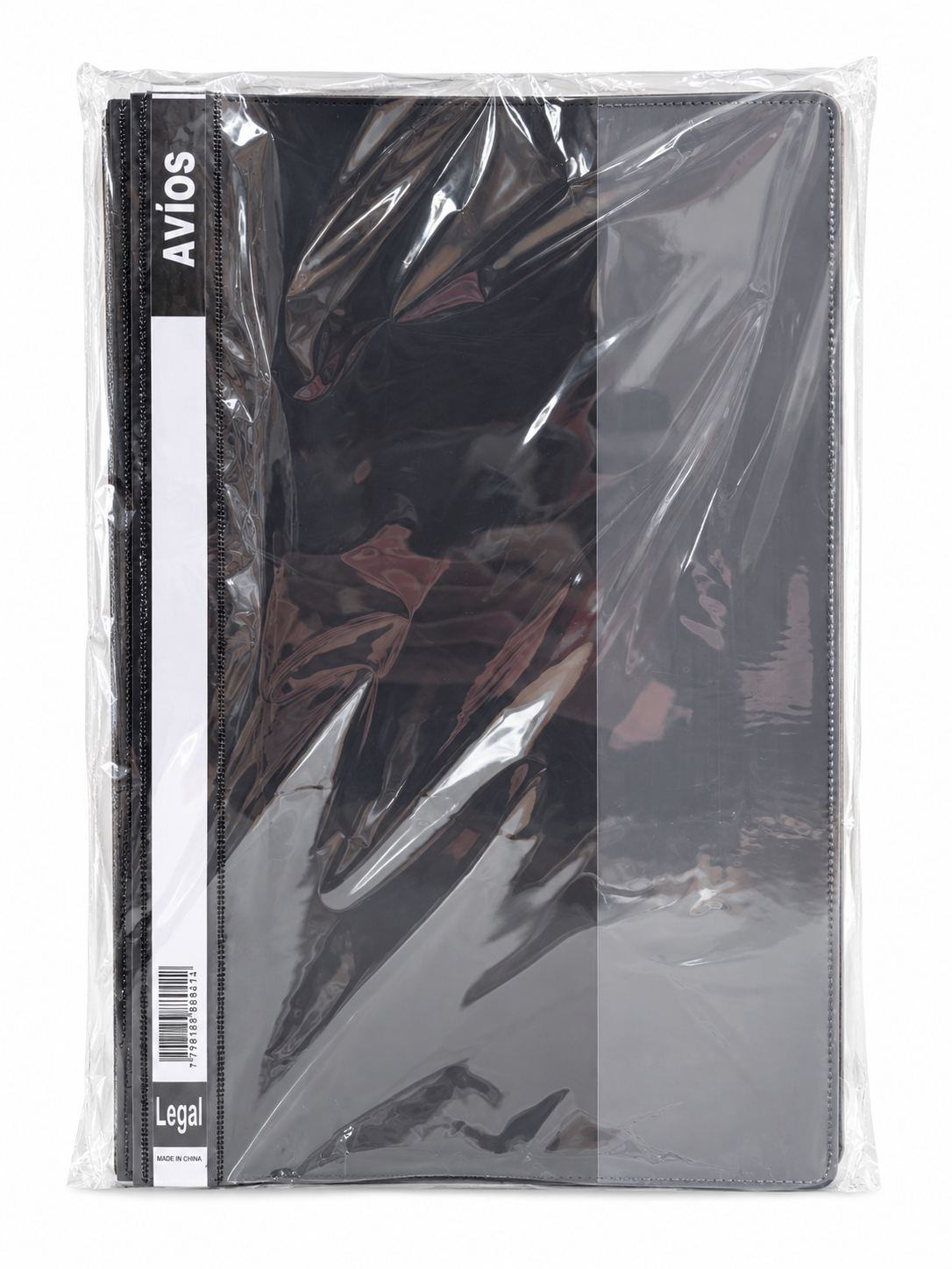 carpeta legal negra tapa transparente x12