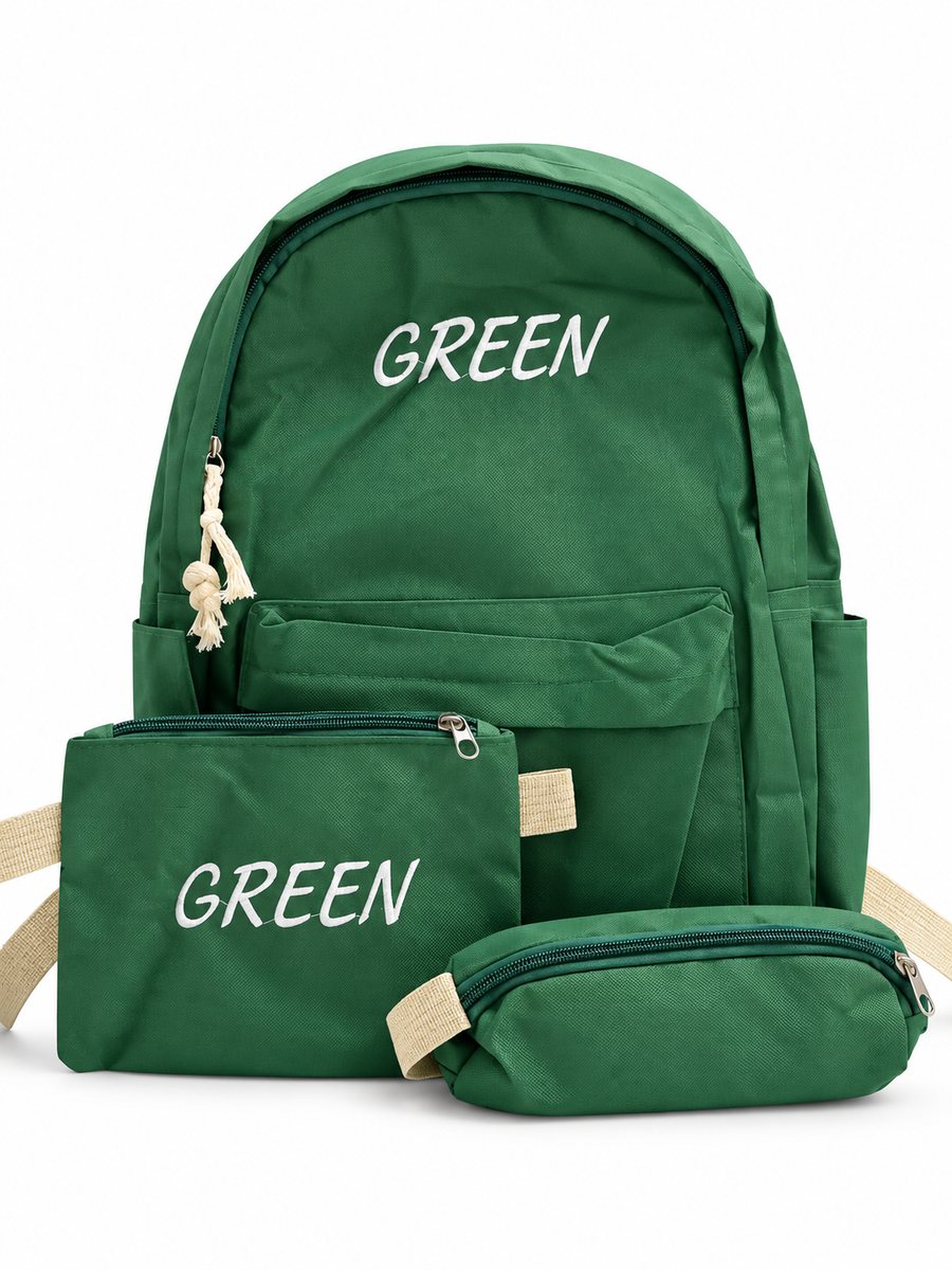 mochila green 15 pulgadas con 2 cartucheras