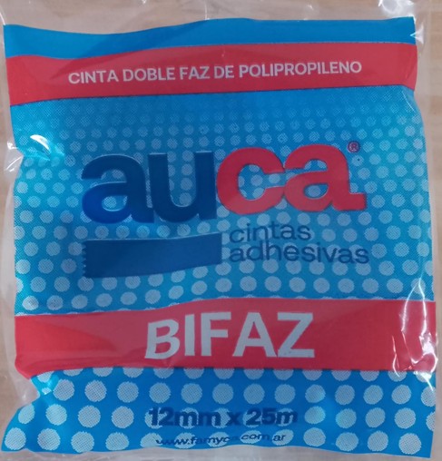 Cinta Adhesiva Bifaz Auca 12mmx25mts