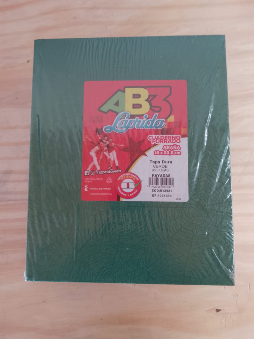 Cuaderno AB3 Laprida 98 Hojas Rayado - Verde
