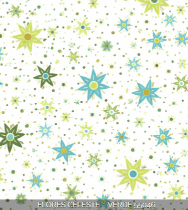 Crepe Fantasia -  Flores Celeste