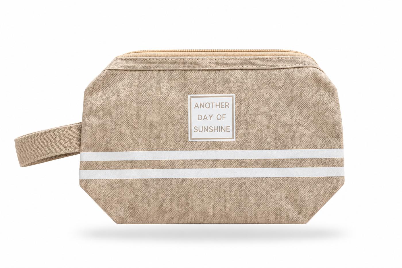 estuche de lona another 19x7x7 cremita
