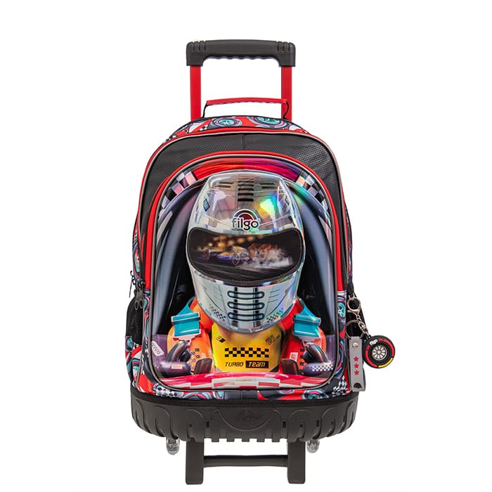 Mochila Filgo 3D Carrito 18 Pulgadas - Racer Rojo
