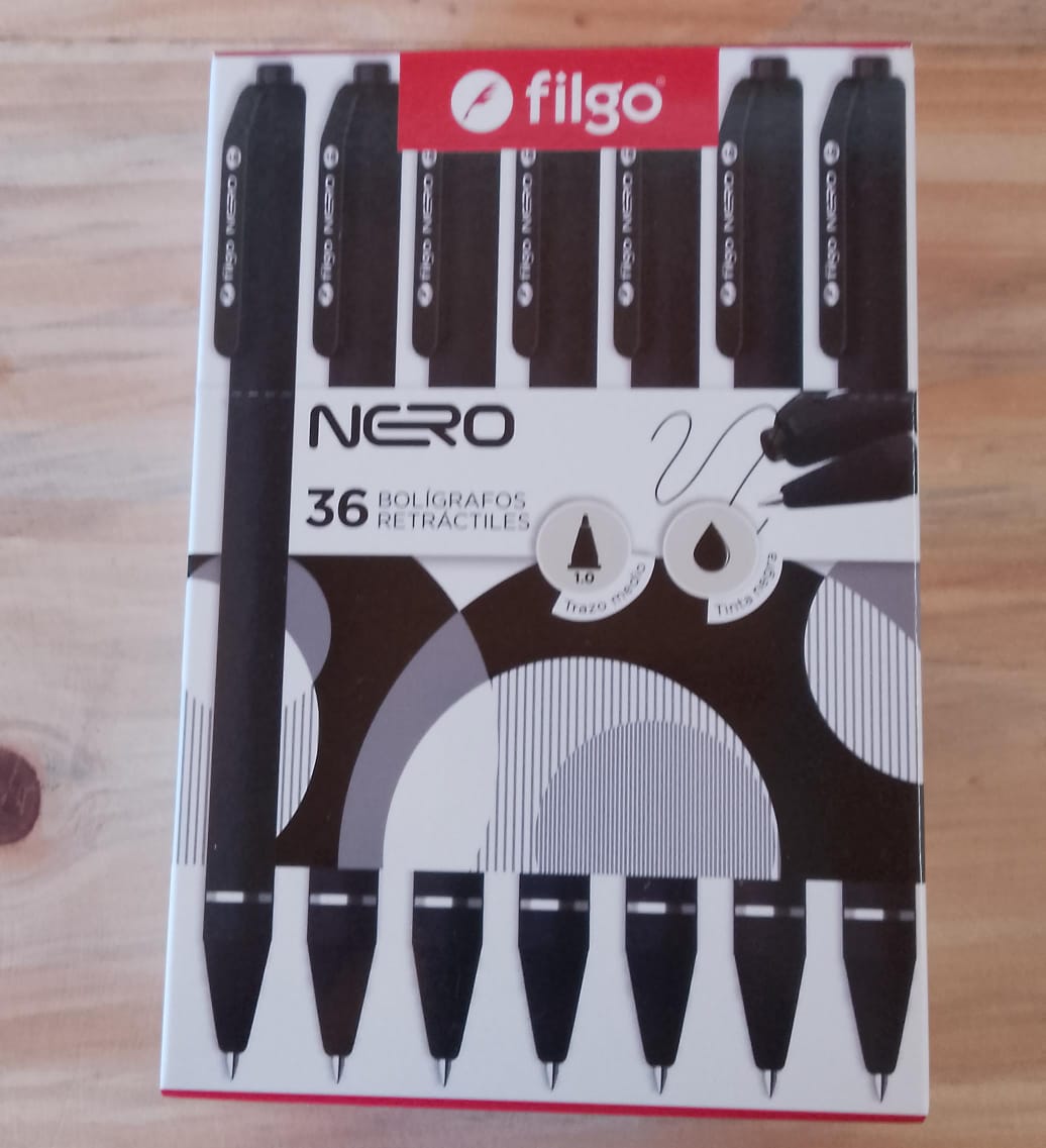 Boligrafo Filgo Retractiles  Nero 36 Unid. - Negro