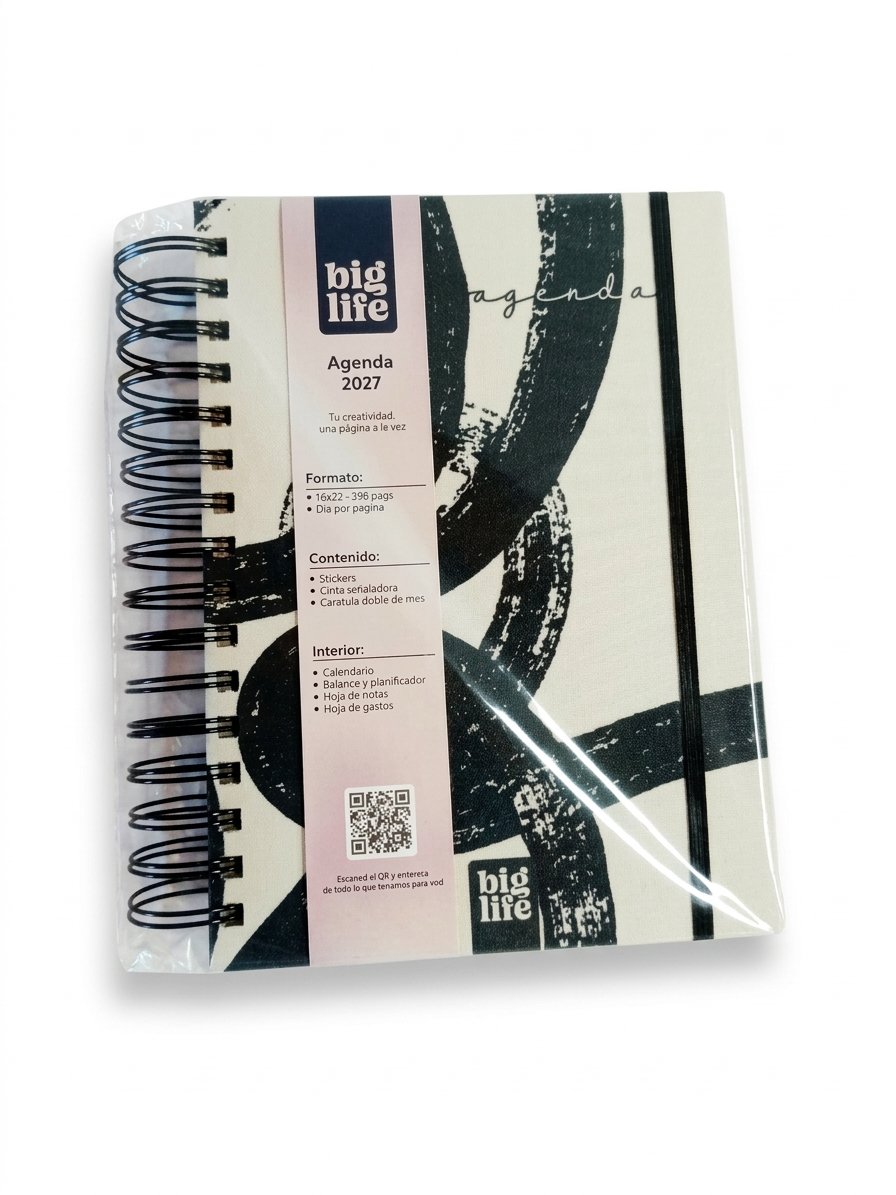 Agenda Expressive tapa de tela 398 hojas 16x22 PPR
