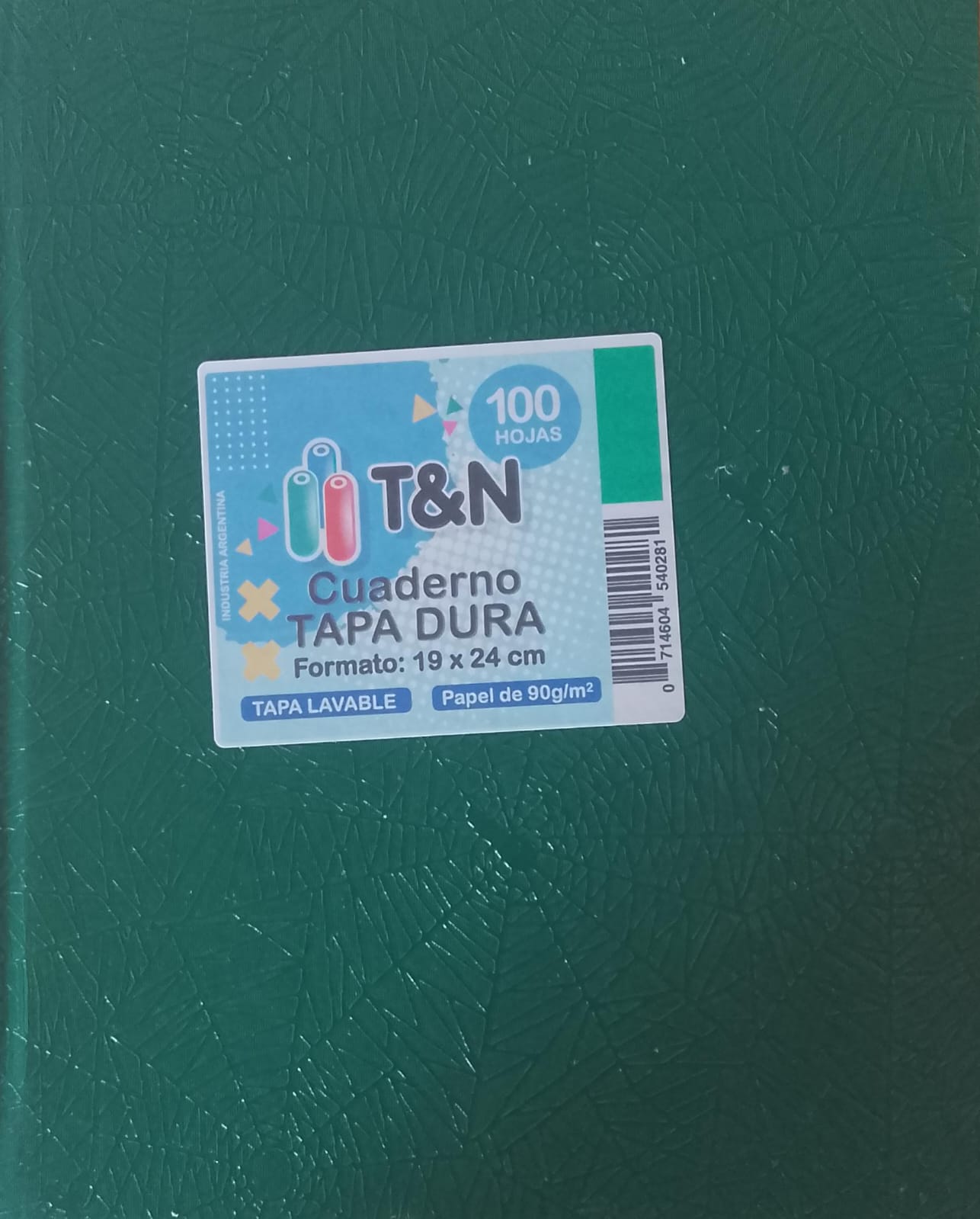 Cuaderno T&N Tapa Dura 100 Hojas - Verde