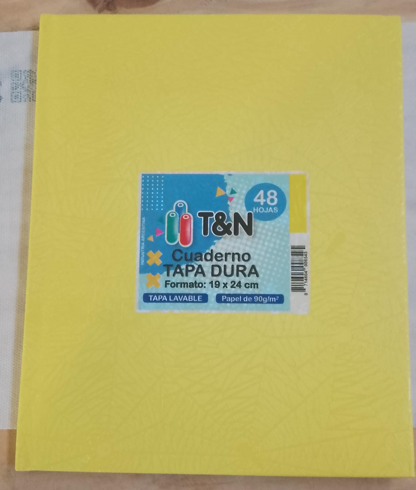 Cuaderno T&N Tapa Dura 48 Hojas - Amarillo