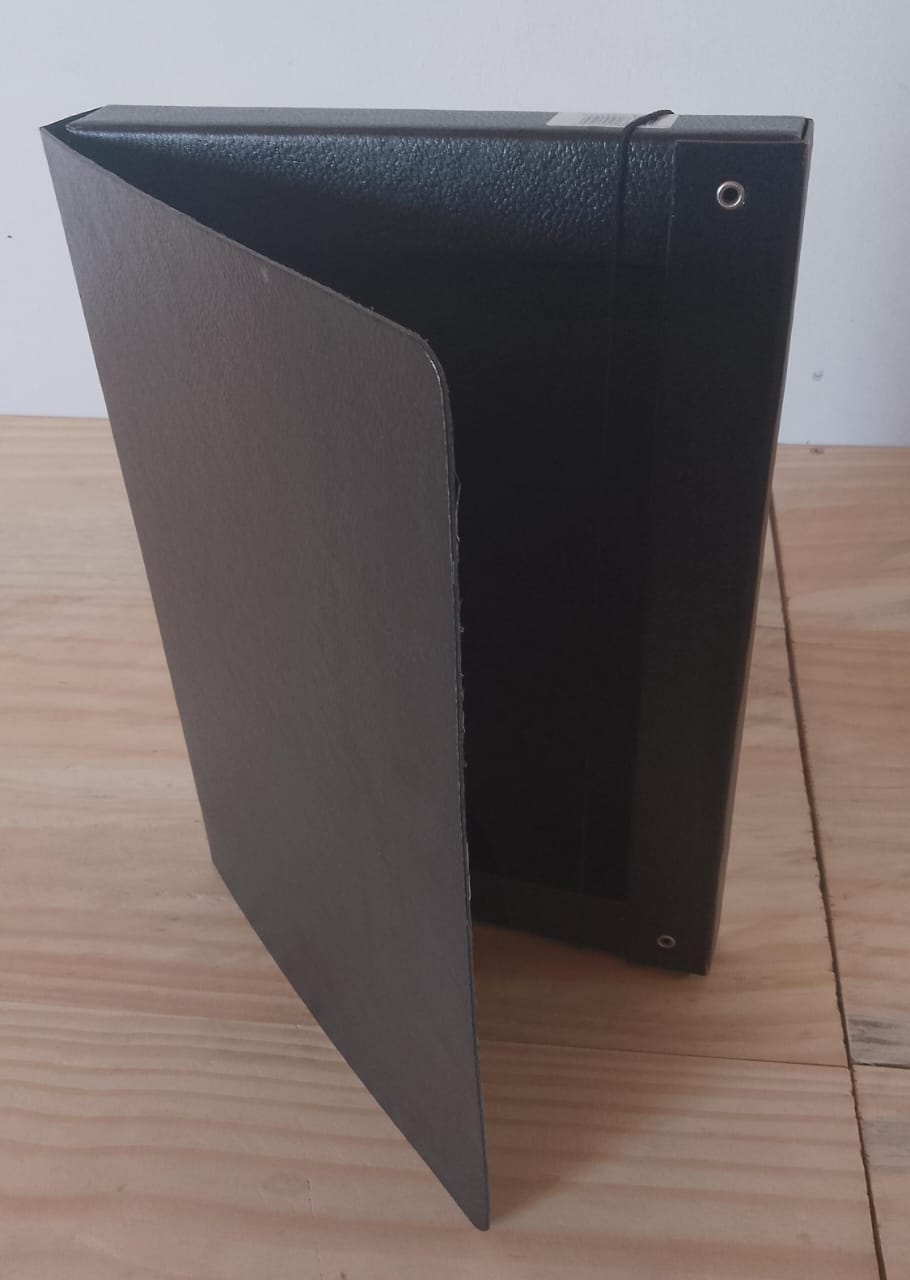 Carpeta Caja C/Elastico Fibra Negra 3cm Oficio