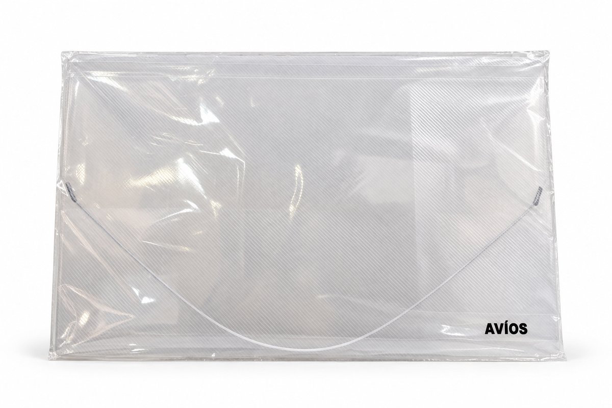 carpeta con elastico  transparente oficio