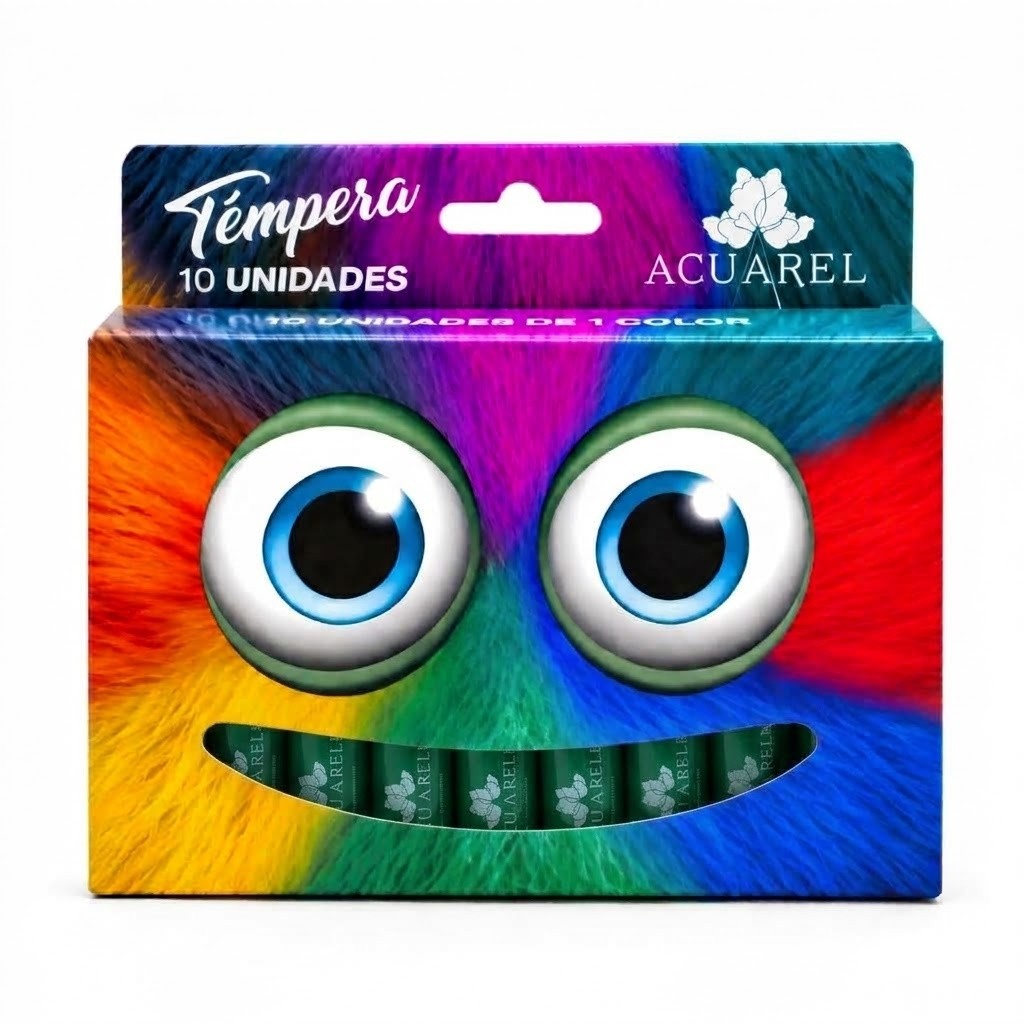 Tempera 9 grs x 10 verde