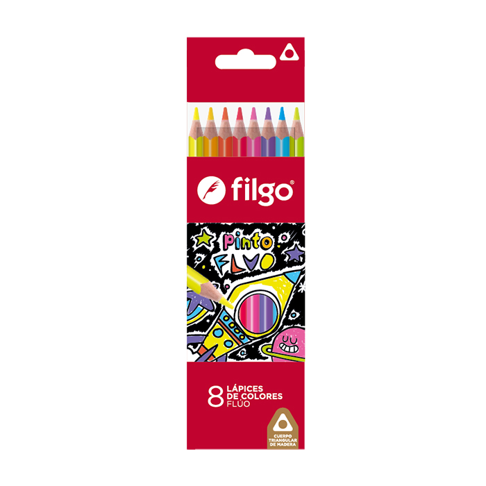 Lápices de Colores x8 Fluo