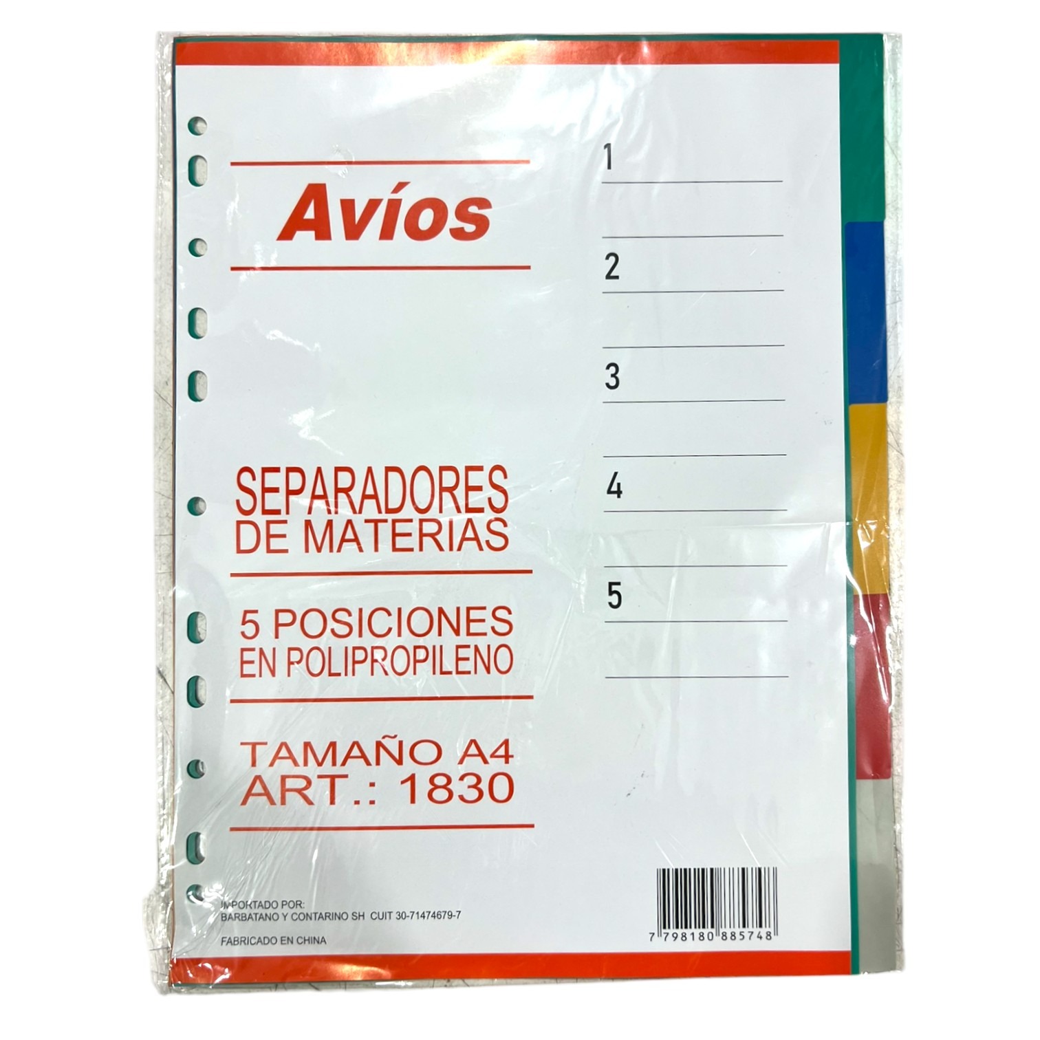 Separador de Materia A4 Avios