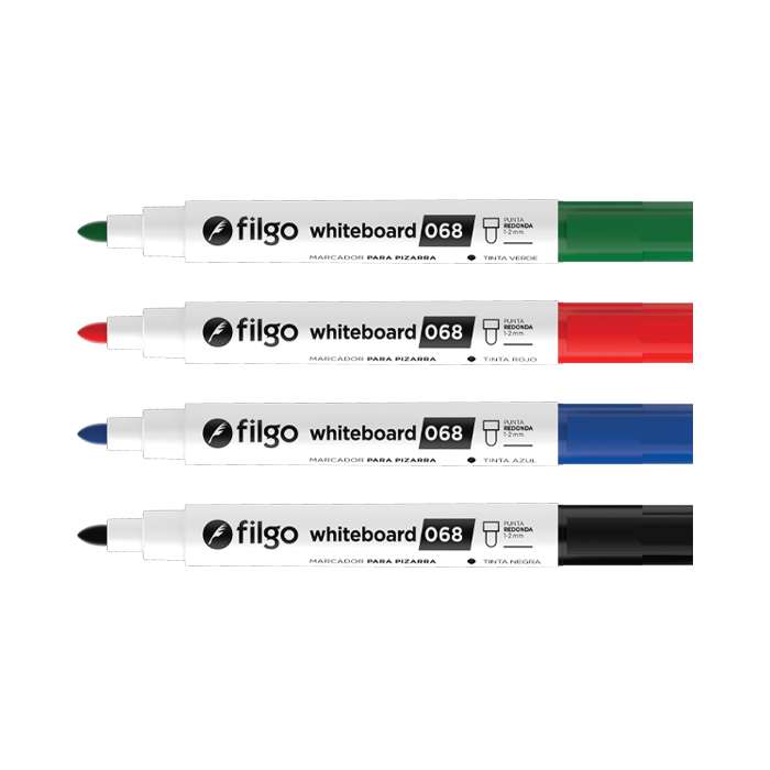 Marcadores Filgo 068 para Pizarra x12 Unid - Rojo