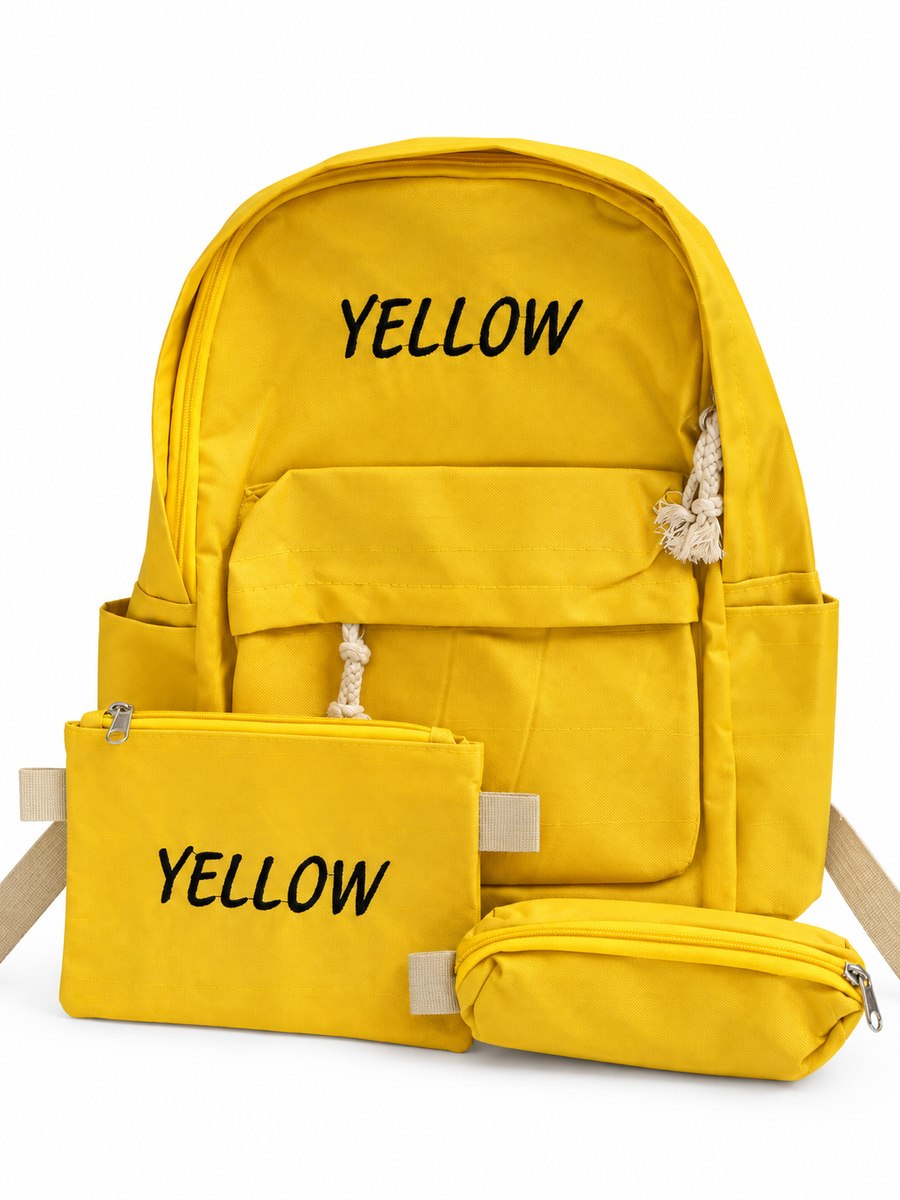 mochila yellow 15 pulgadas con 2 cartucheras