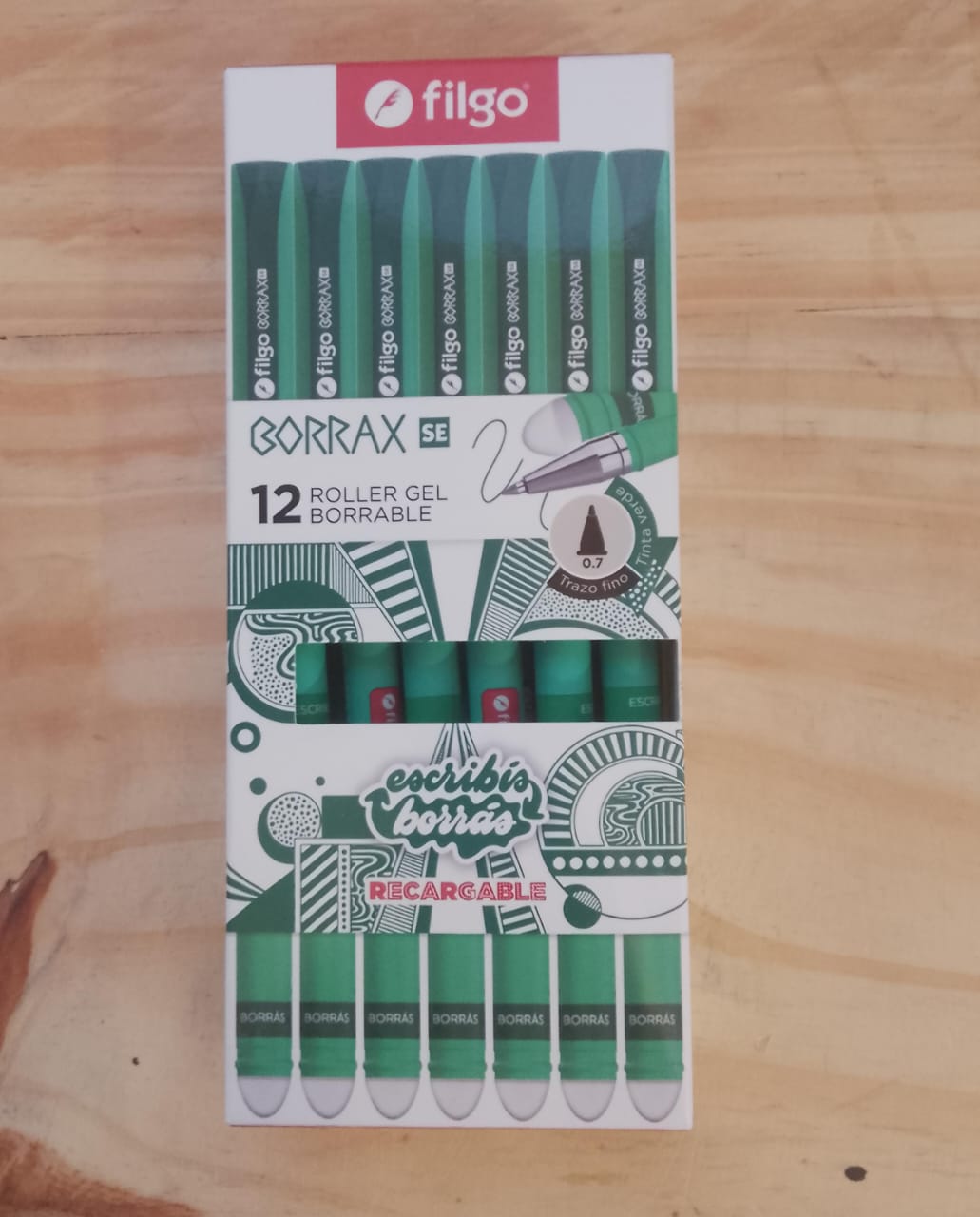 Birome Roller Gel Borrable x12 Unid. - Verde
