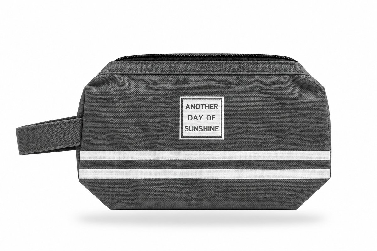 estuche de lona another 19x7x7 gris