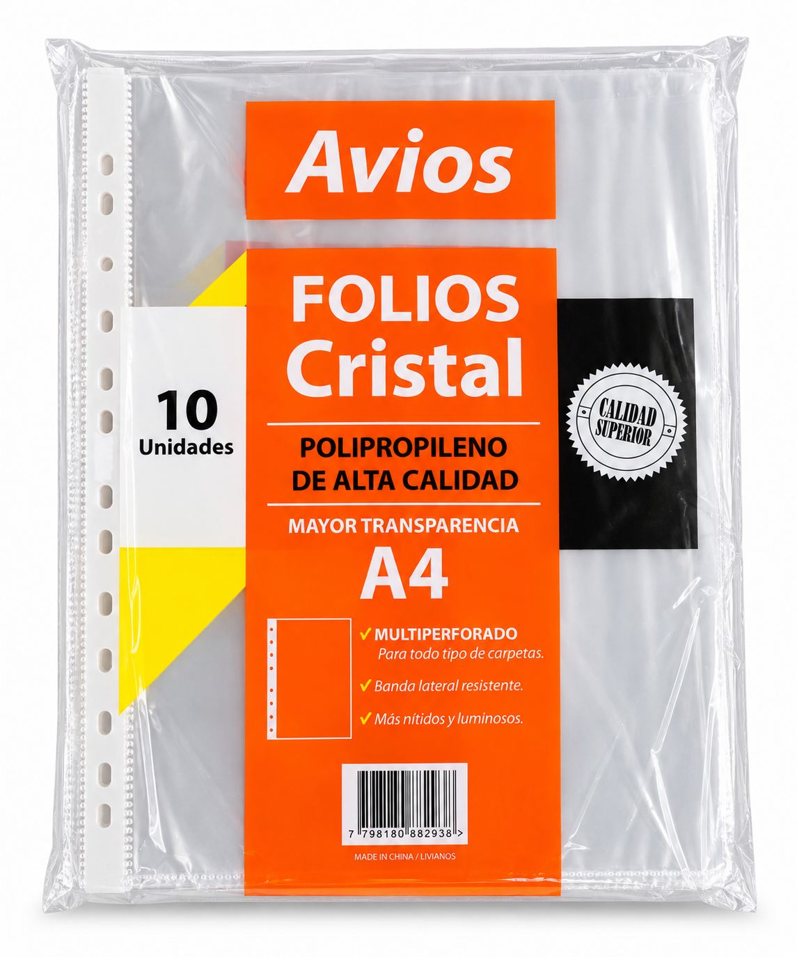 folios x10 a4 cristal